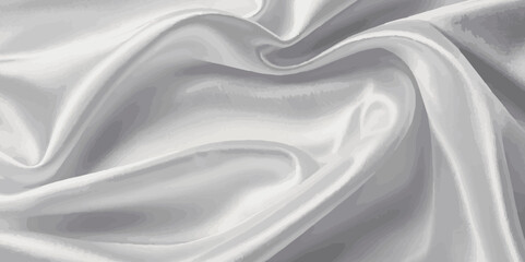 Obraz premium Background with luxury white wavy silk or satin. Fabric white silk wave texture for background.