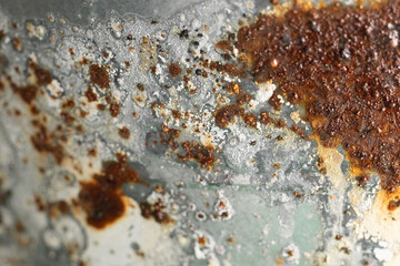 a section of an old, rusty iron plate
