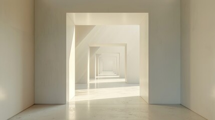 Fototapeta premium Minimalist Art Conceptual Works: A 3D representation of minimalist art focusing on conceptual works