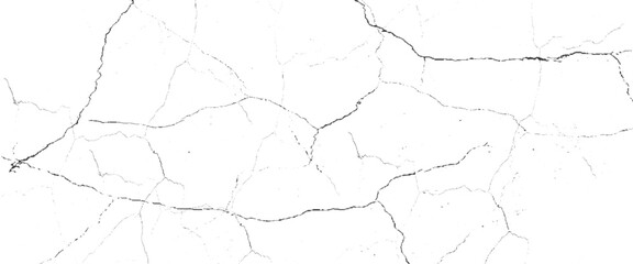Vector grunge cracked texture Transparent background.