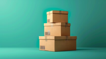Obraz premium A Stack of Cardboard Boxes