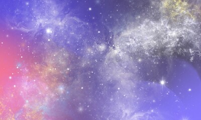 colorful abstract pastel stars and cloud galaxy patterned background, purple  gradient background