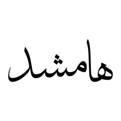 Hamshad Muslim Boy Name Sulus Font Arabic Calligraphy