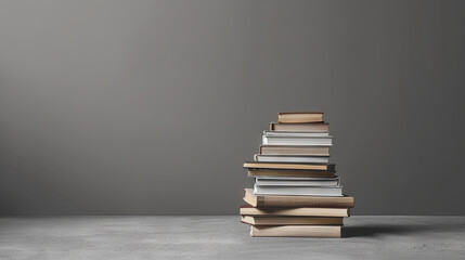 Stack of books for studying on isolated background