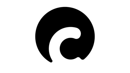 Letter C Logo, black isolated silhouette