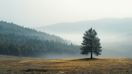 Minimalist Nature Serenity: A photo illustrating the minimalist serenity of nature