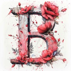 Artistic Rendering: Intricate "B" Letter Drawing