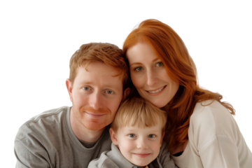 Family father mother son daughter kid studio photo white background