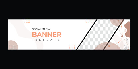 Vector of a social media cover banner design with blank image section