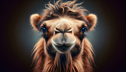 a camel in a portrait style