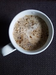 A nice mug of hot milk with barely 