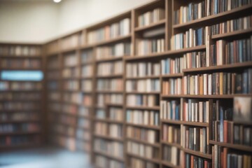 library shelves with books