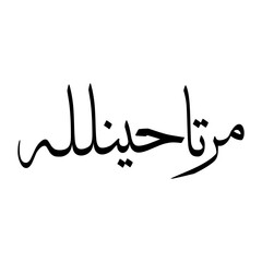 Fototapeta premium Murtahinullah Muslim Boy Name Sulus Font Arabic Calligraphy