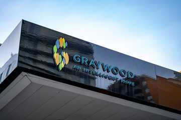 Fototapeta premium Graywood Developments logo sign. Toronto, Canada - April 29, 2024.