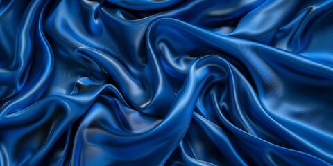 Obraz premium A blue fabric with a pattern of waves