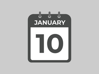 February 10 calendar reminder. 10 February daily calendar icon template. Calendar 10 February icon Design template. Vector illustration
