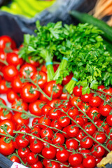 Cherry tomatoes at market - 803137161