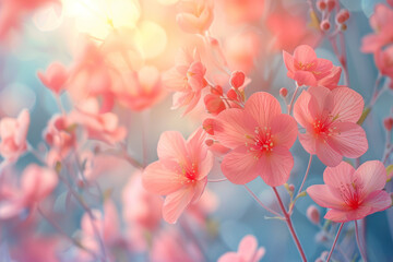 Delicate Cherry Blossoms Bathed in Soft Sunlight"