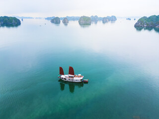 Scenic view of islands in Halong Bay Vietnam - 803138115