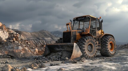 Obraz premium skid steer at construction site