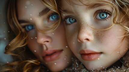 Obraz premium mother embracing her child, capturing the love and warmth in their eyes