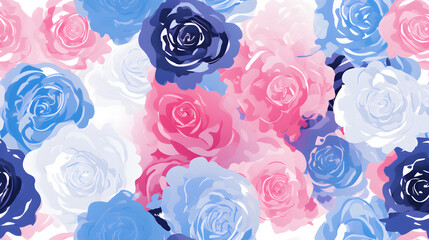 Digital painting of ink roses print pattern flower abstract graphic poster background