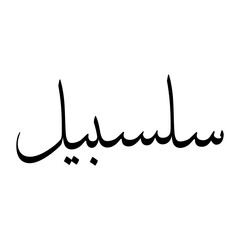 Salsabil Muslim Boy Name Sulus Font Arabic Calligraphy