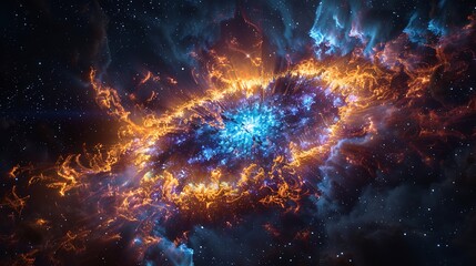 Capture the explosive beauty of a supernova, with vivid colors and dynamic movements creating a celestial masterpiece.