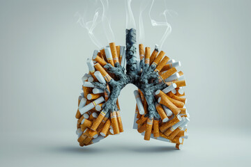 sick lungs with cancer from cigarettes