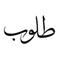Taloob Muslim Boy Name Sulus Font Arabic Calligraphy