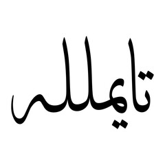 Taymallah Muslim Boy Name Sulus Font Arabic Calligraphy