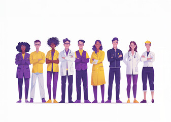 Group of People Different Professions. Copy Space. Ideal for Banner, Social Media