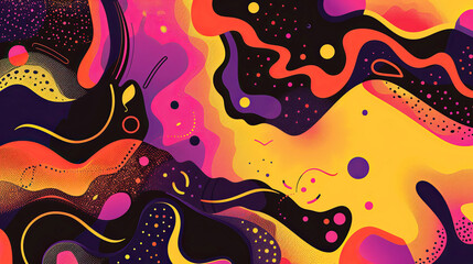 Vibrant Afrofuturism style abstract background with warm color palette