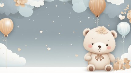 Fototapeta premium Baby invitation card