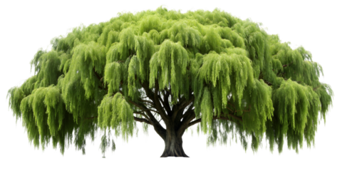 weeping willow tree isolated.