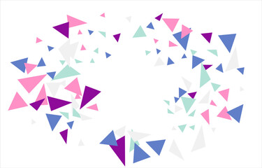 Frame of colored triangles abstract geometric pattern. Can be used as poster, banner, border, background, wallpaper, card, print, web. Vector illustration.