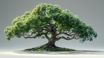 Green Wide Tree Isolated