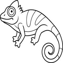 Chameleon coloring pages. chameleon animal line art