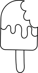 Black outline of an ice cream Popsicle