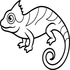 Chameleon coloring pages. chameleon animal line art