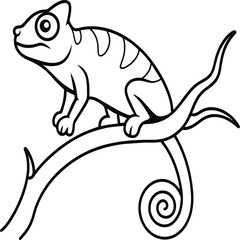 Chameleon coloring pages. chameleon animal line art