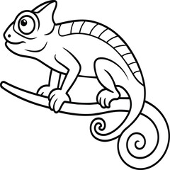 Chameleon coloring pages. chameleon animal line art