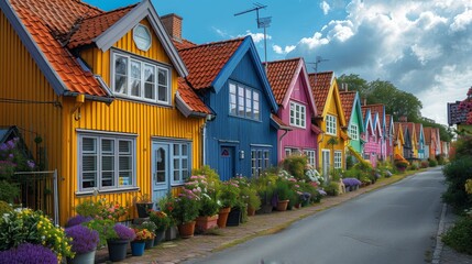 Quaint streets adorned with colorful houses welcomed Lars and his son upon arrival in Hirtshals. 