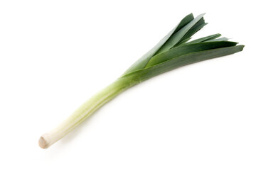 one fresh leek isolated, png file