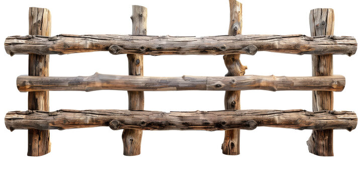 Close Up of Wooden Log Fence