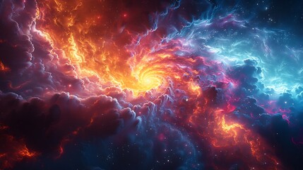 Naklejka premium Depict the symmetry between micro and macro universes with a dynamic fractal design that captures the essence of both worlds.