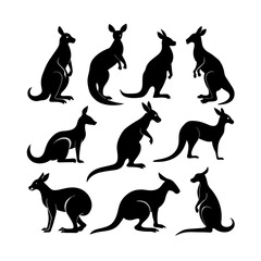 kangaroo vector silhouettes