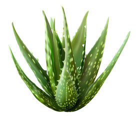 Close Up of Aloe Vera Plant on White Background
