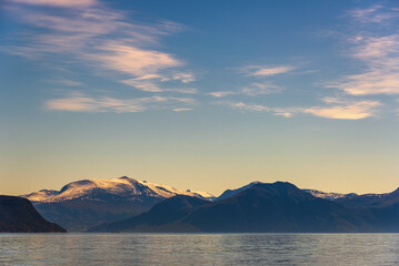 Fototapeta premium springtime nature sceneries along the way from Alesund to Trondheim, Norway