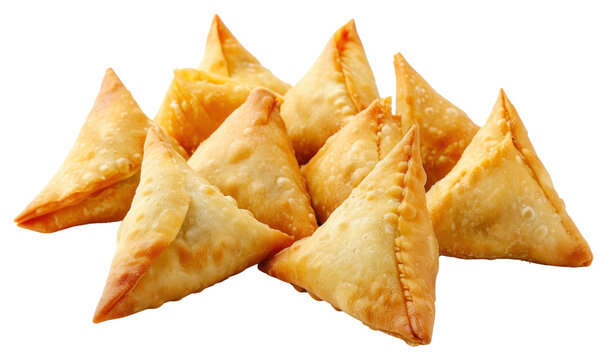 PNG  Mini triangle patti samosa dessert food white background